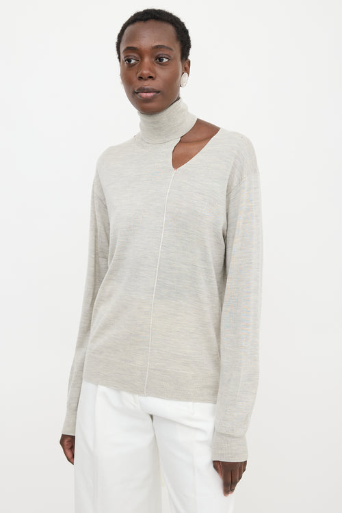 Celine Wool & Silk Cutout Sweater