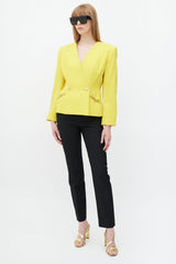 Celine Yellow & Gold Wool Padded Blazer