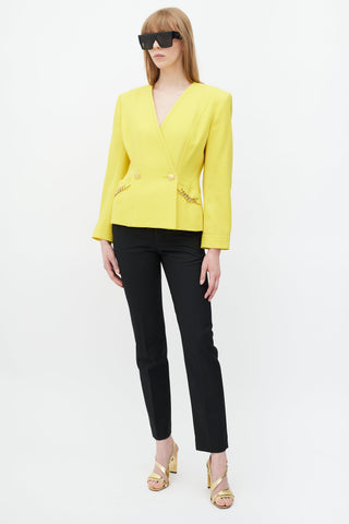 Celine Yellow & Gold Wool Padded Blazer