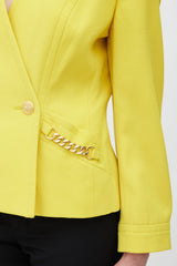 Celine Yellow & Gold Wool Padded Blazer