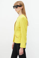 Celine Yellow & Gold Wool Padded Blazer