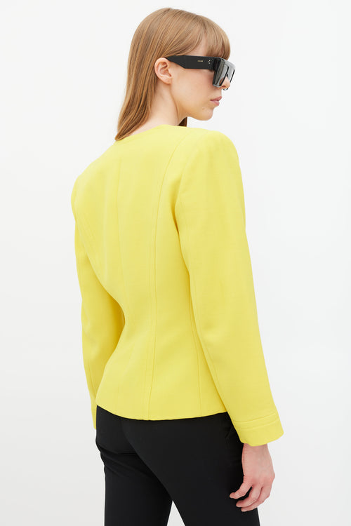 Celine Yellow & Gold Wool Padded Blazer