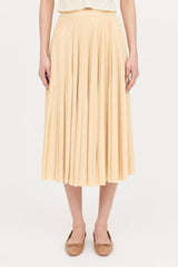 Celine Silk Jacquard Logo Pleated Skirt