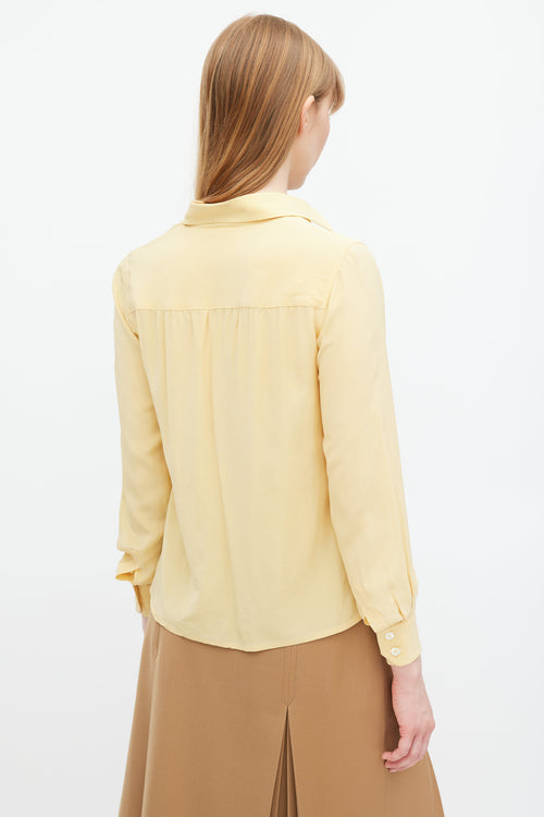Celine Yellow Silk Triomphe Shirt