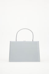 Celine Grey Leather Medium Clasp Bag