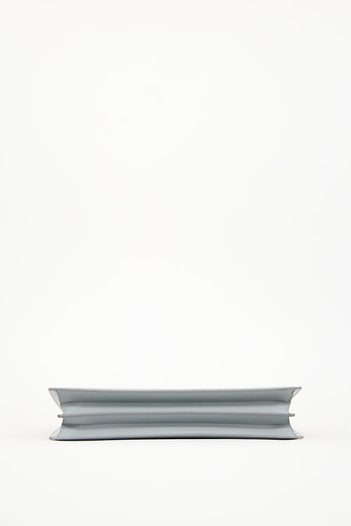 Celine Grey Leather Medium Clasp Bag