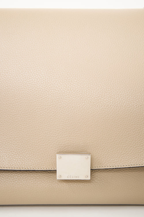 Celine Beige Leather & Suede Medium Trapeze Bag