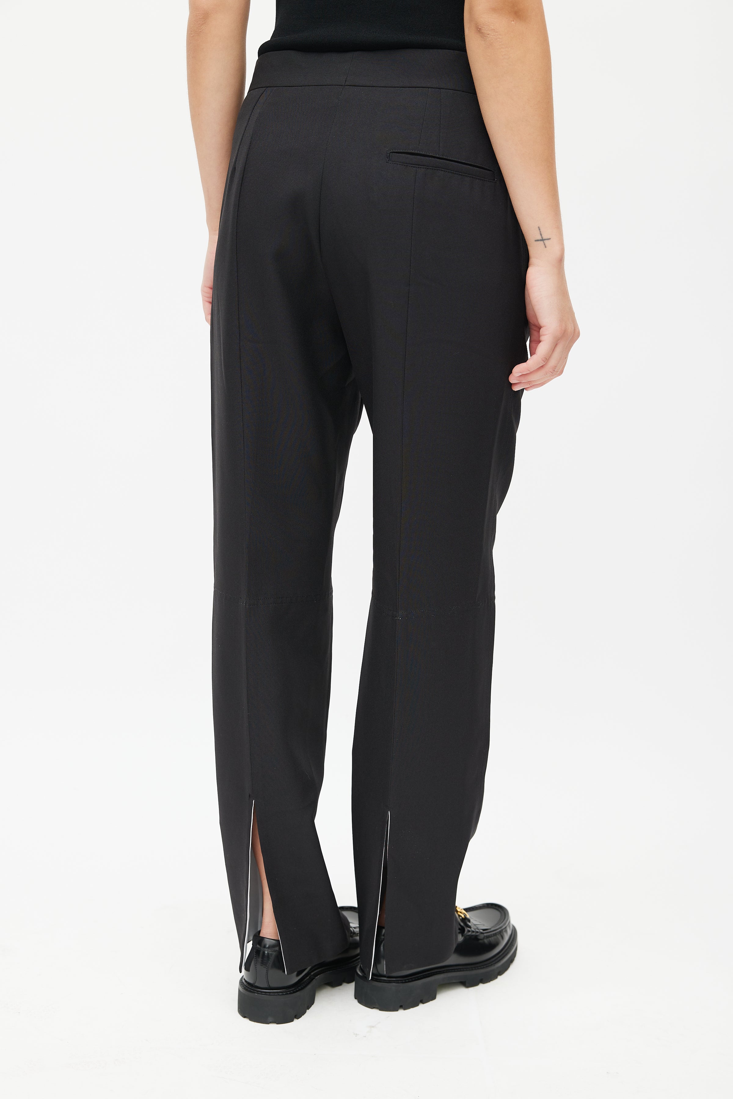 Celine // Black Back Ankle Slit Trouser – VSP Consignment
