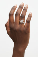 Chanel 18K White Gold Star Diamond Comète Ring