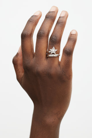 Chanel 18K White Gold Star Diamond Comète Ring