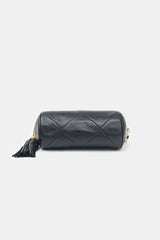 Chanel 1980s Leather Mini Barrel Tassel Bag
