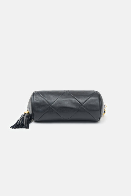 Chanel 1980s Leather Mini Barrel Tassel Bag