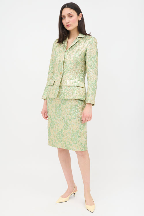 Chanel 1980s Lurex Brocade Skirt