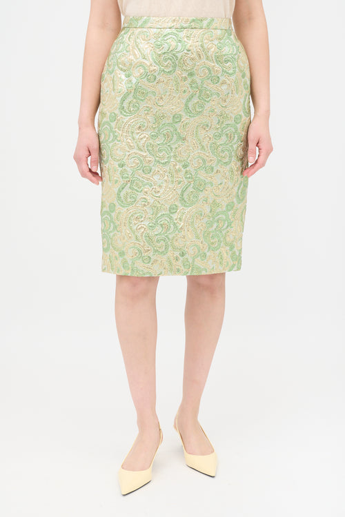 Chanel 1980s Lurex Brocade Skirt