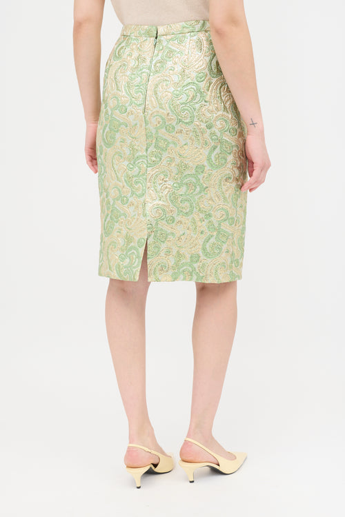 Chanel 1980s Lurex Brocade Skirt
