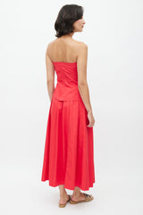 Chanel 1980s Red Bustier & Skirt Set