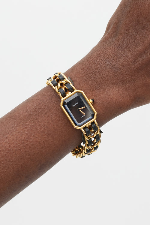 Chanel 1987 18K Yellow Gold & Black Premiere Iconic Chain Watch