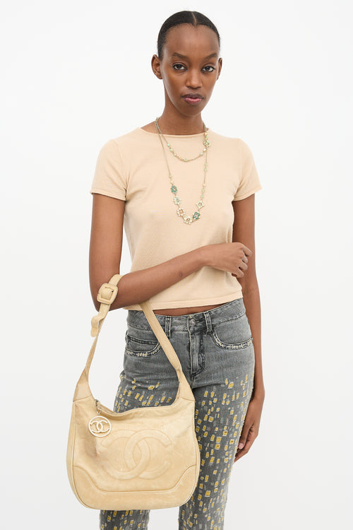 Chanel 1990s Beige Caviar Timeless Shoulder Bag