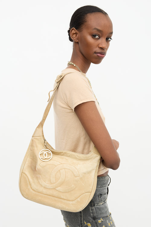 Chanel 1990s Beige Caviar Timeless Shoulder Bag