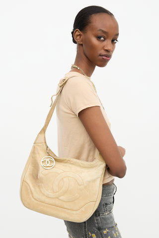 Chanel 1990s Beige Caviar Timeless Shoulder Bag