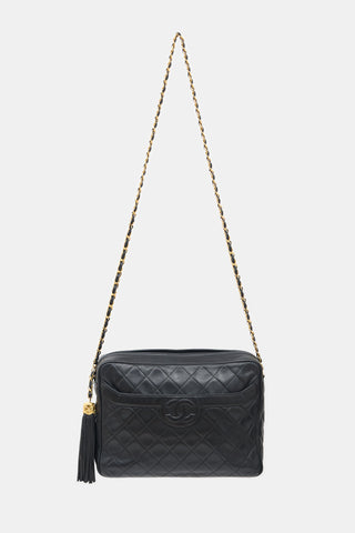 Chanel 1990s Leather Large Camera Tassel Bag