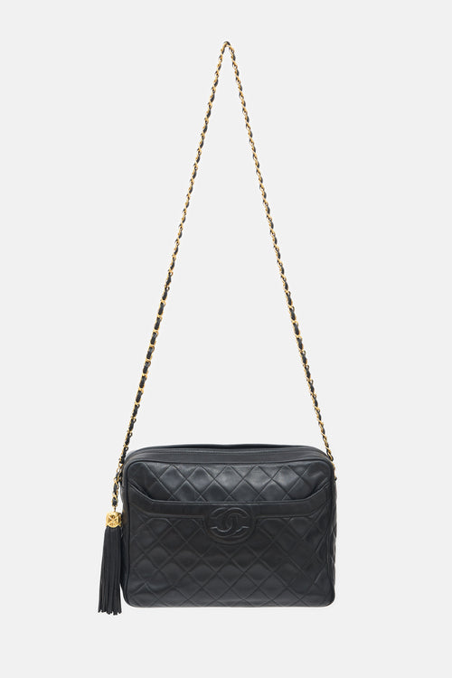 Chanel 1990s Leather Large Camera Tassel Bag