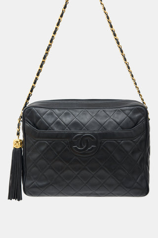 Chanel 1990s Leather Large Camera Tassel Bag