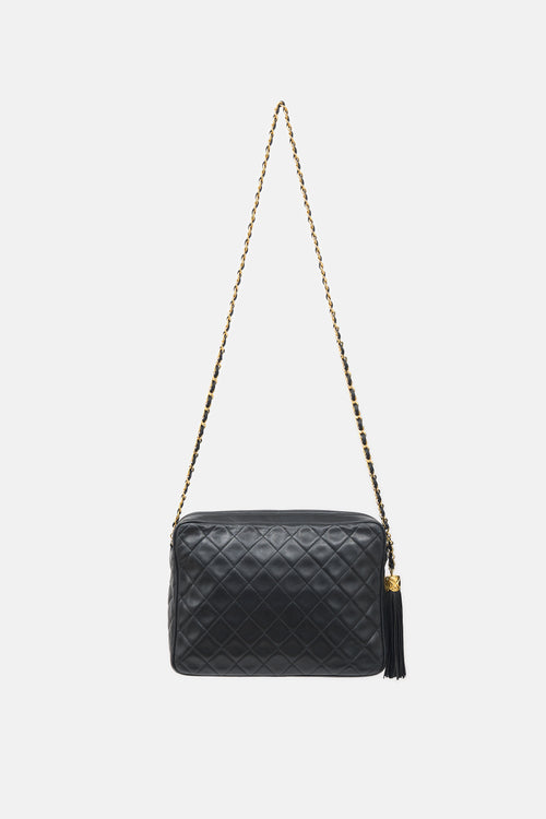 Chanel 1990s Leather Large Camera Tassel Bag