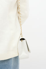Chanel 1990s White Caviar Leather Diana Flap Bag