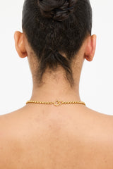 Chanel 1995 Gold Floral Logo Necklace