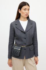 Chanel 1996 Black & Gold Quilted Leather Belt Bag