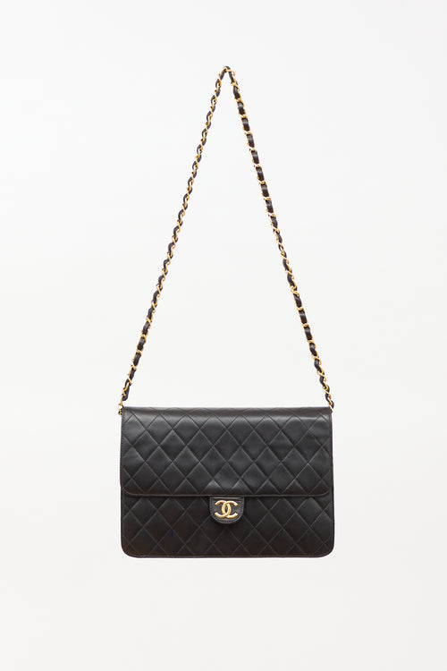 Chanel 1996 Matelassé Half Flap Push Lock Bag
