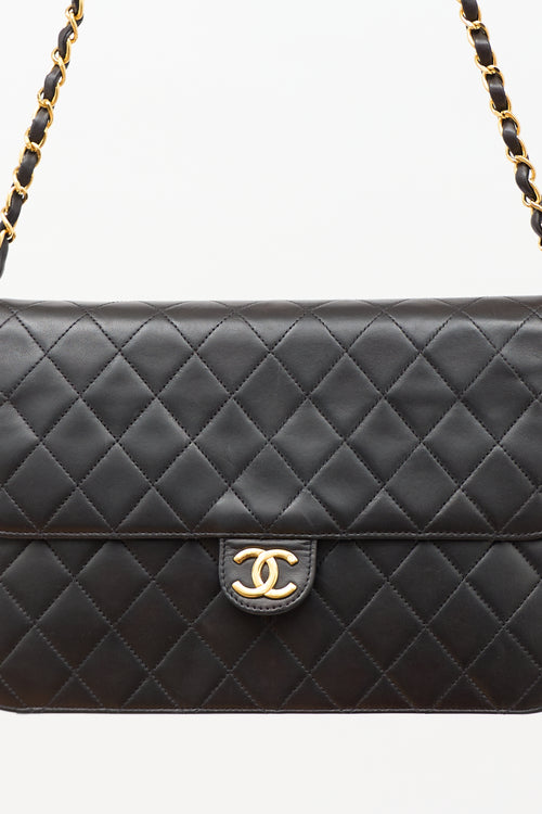 Chanel 1996 Matelassé Half Flap Push Lock Bag