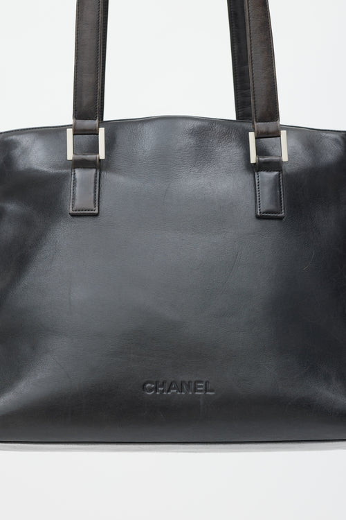 Chanel 1997-99 Black Leather Tote Bag