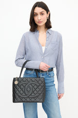 Chanel 2000 Black Quilted Leather Medallion Bag