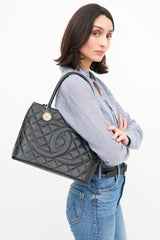 Chanel 2000 Black Quilted Leather Medallion Bag