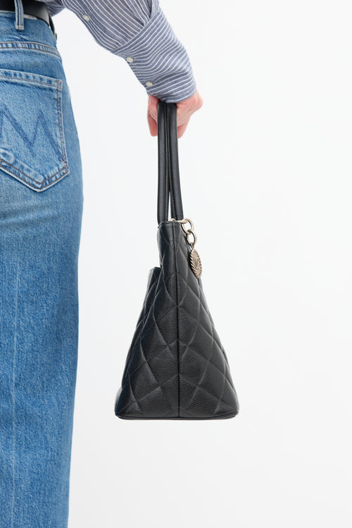 Chanel 2000 Black Quilted Leather Medallion Bag