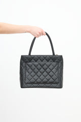 Chanel 2000 Black Quilted Leather Medallion Bag
