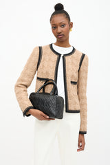 Chanel 2000 Quilted Caviar & Patent Logo Bowling Bag