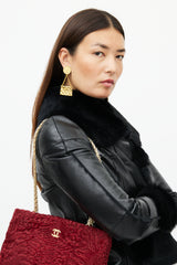 Chanel 2000 Red & Gold Fur Bag
