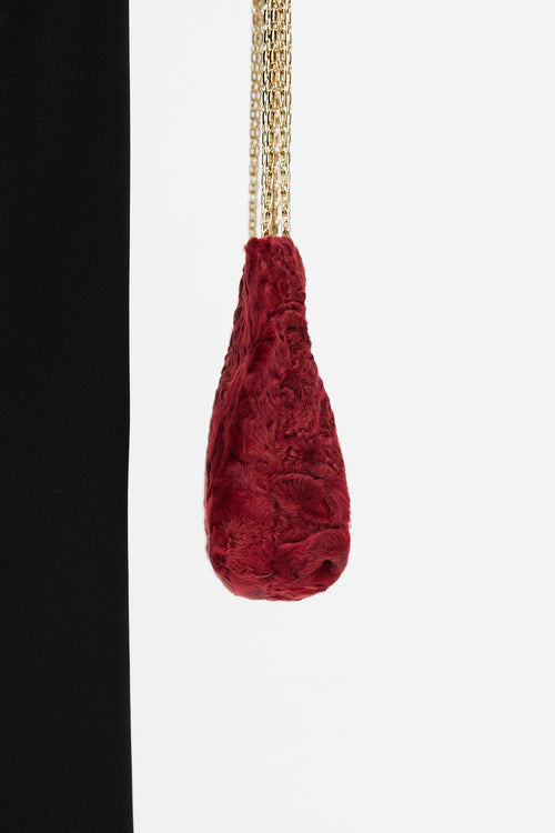Chanel 2000 Red & Gold Fur Bag