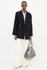 Chanel 2000s Silver Nylon Unlimited Tote Bag
