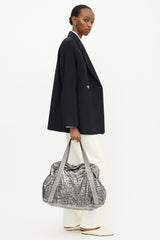 Chanel 2000s Silver Nylon Unlimited Tote Bag