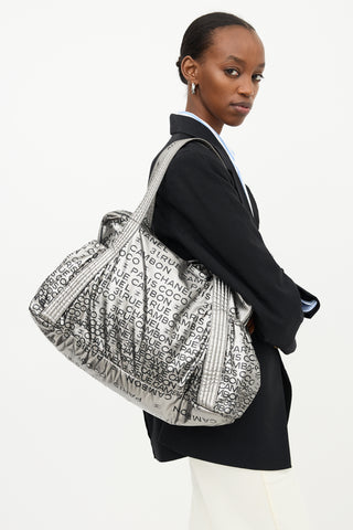 Chanel 2000s Silver Nylon Unlimited Tote Bag