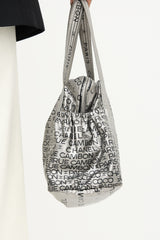 Chanel 2000s Silver Nylon Unlimited Tote Bag