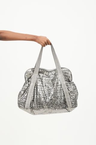 Chanel 2000s Silver Nylon Unlimited Tote Bag