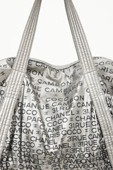 Chanel 2000s Silver Nylon Unlimited Tote Bag