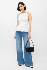 Chanel 2002-3 Black Patent Leather Chocolate Bar Flap Bag