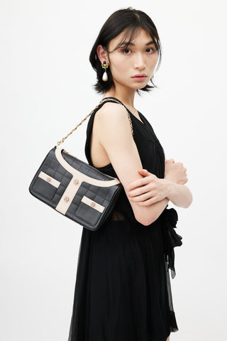 Chanel 2002 Black & Pink Mademoiselle Chanel Jacket Shoulder Bag