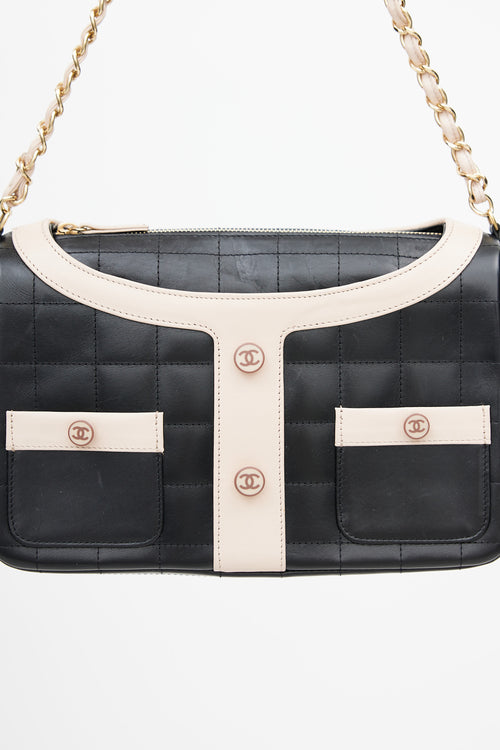 Chanel 2002 Black & Pink Mademoiselle Chanel Jacket Shoulder Bag